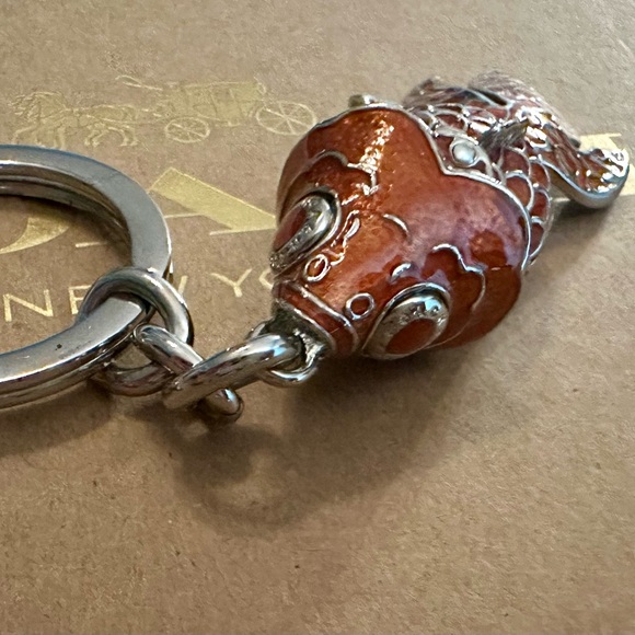 Coach Limited Edition 3D Movable Coral Metal Koi Fish Keychain Fob Bag Charm - Picture 16 of 16